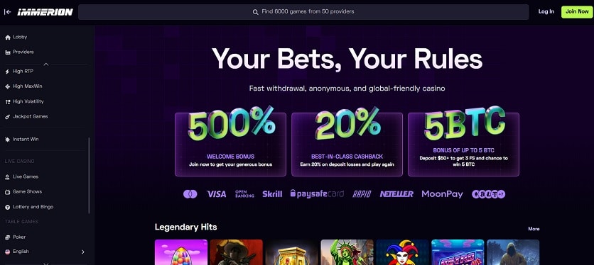 Recensione del casinò Immerion